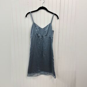 Warehouse Steel Blue Satin silk Chemise/slip